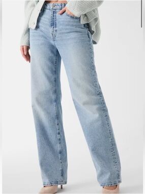 Guess High-Rise Straight Leg Jeans